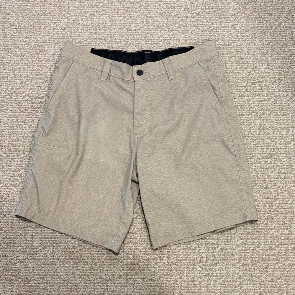 Hawke & Co Men's Beige Flat Front Shorts